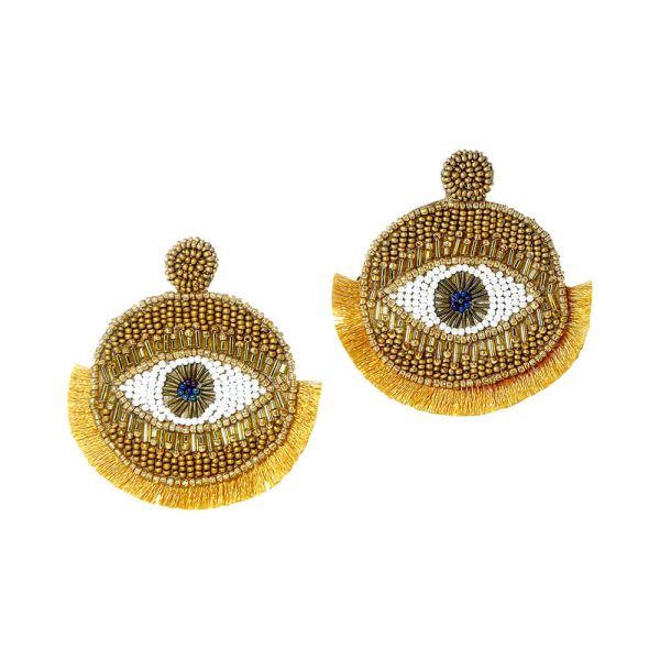 Golden Evil Eye Earrings