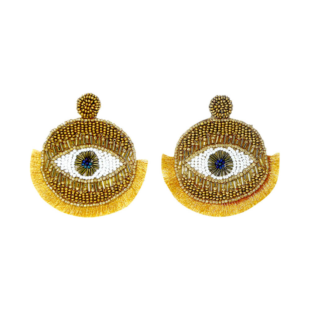 Golden Evil Eye Earrings