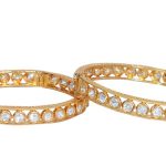Stunning Gold Finish Kundan Bangles with Screw Lock