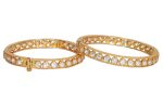 Stunning Gold Finish Kundan Bangles with Screw Lock