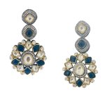 Victorian-inspired Floral Necklace Set with Silver and Sapphire Blue accents - Image 3