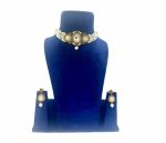 Dark Pink and Green Beaded Choker Set with Kundan & AD Stones - Image 5