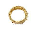 Lotus Pink & White Kundan bangle set with Pastel Pink Enameling - Image 4