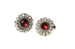 American diamond rounded flower design stud earrings - Image 3
