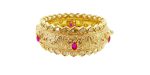 Lotus Pink & White Kundan bangle set with Pastel Pink Enameling - Image 2