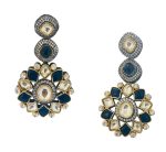 Victorian-inspired Floral Necklace Set with Silver and Sapphire Blue accents - Image 6