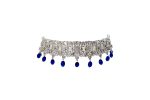 Classic ADCZ Rhodium Plated Necklace Set with blue crystals - Image 5