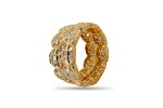 Vintage inspired set of broad Kundan Bangle with Gold finish - Image 6