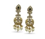 Enchanting Kundan green and white stones studded Choker Set with matching Earrings and Mang Tikka - Image 3