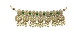 Enchanting Kundan green and white stones studded Choker Set with matching Earrings and Mang Tikka - Image 4