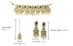 Enchanting Kundan green and white stones studded Choker Set with matching Earrings and Mang Tikka - Image 6
