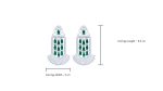 Green Leaf Cut Stone Designer Chandelier long Cubic Zirconia Crystal earrings - Image 6