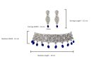 Classic ADCZ Rhodium Plated Necklace Set with blue crystals - Image 6