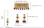 Maroon & White Kundan stone Neck Choker with golden detailing and Maroon beads - Image 6