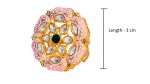 Pastel Rose Pink Floral Kundan Ring with Green & White Kundan stones - Image 5