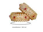 Lotus Pink & White Kundan bangle set with Pastel Pink Enameling - Image 5