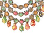 Mesmerizing Rani Haar with Multicolor stones & Beads and Dangling Earrings - Image 3